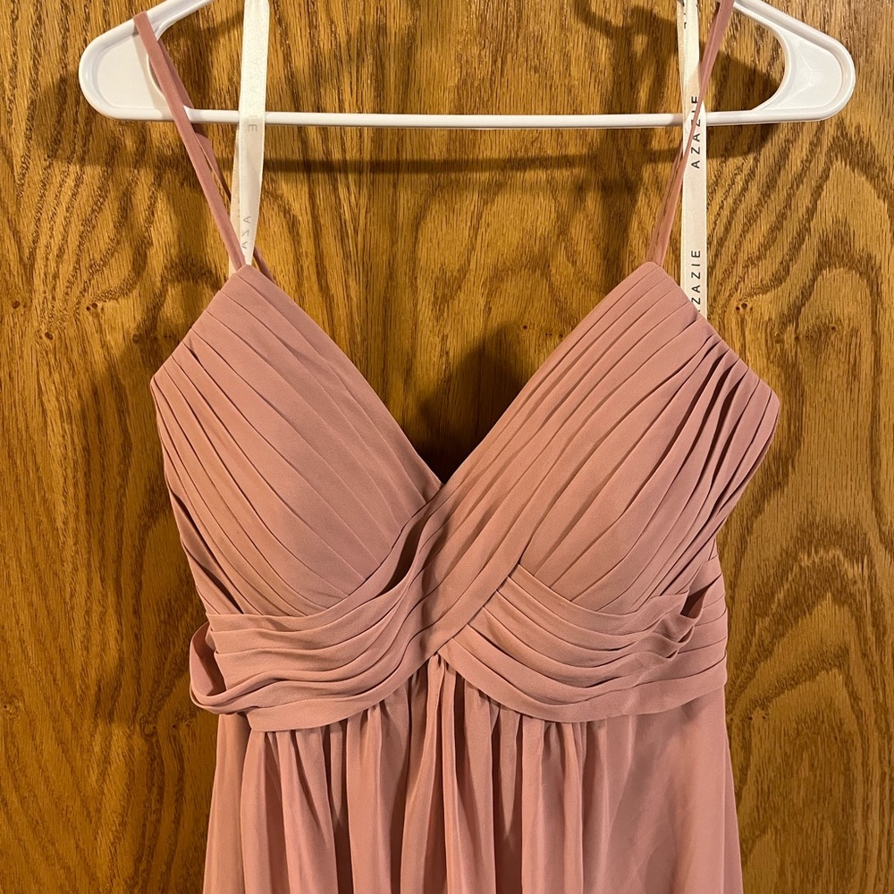 Azazie dusty rose bridesmaid dress